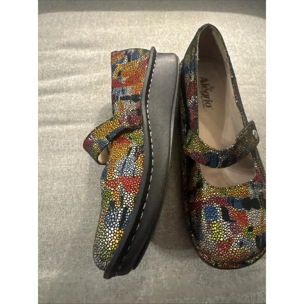 Algeria FEL-180 Mary Jane Stained Glass Shoes Hook & Loop Strap  EU Sz 41 US 9.5 - Picture 5 of 13